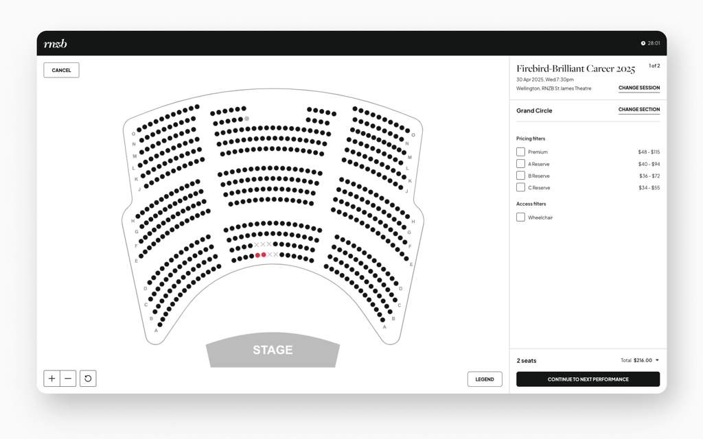 RNZB Seat Map for Desktop