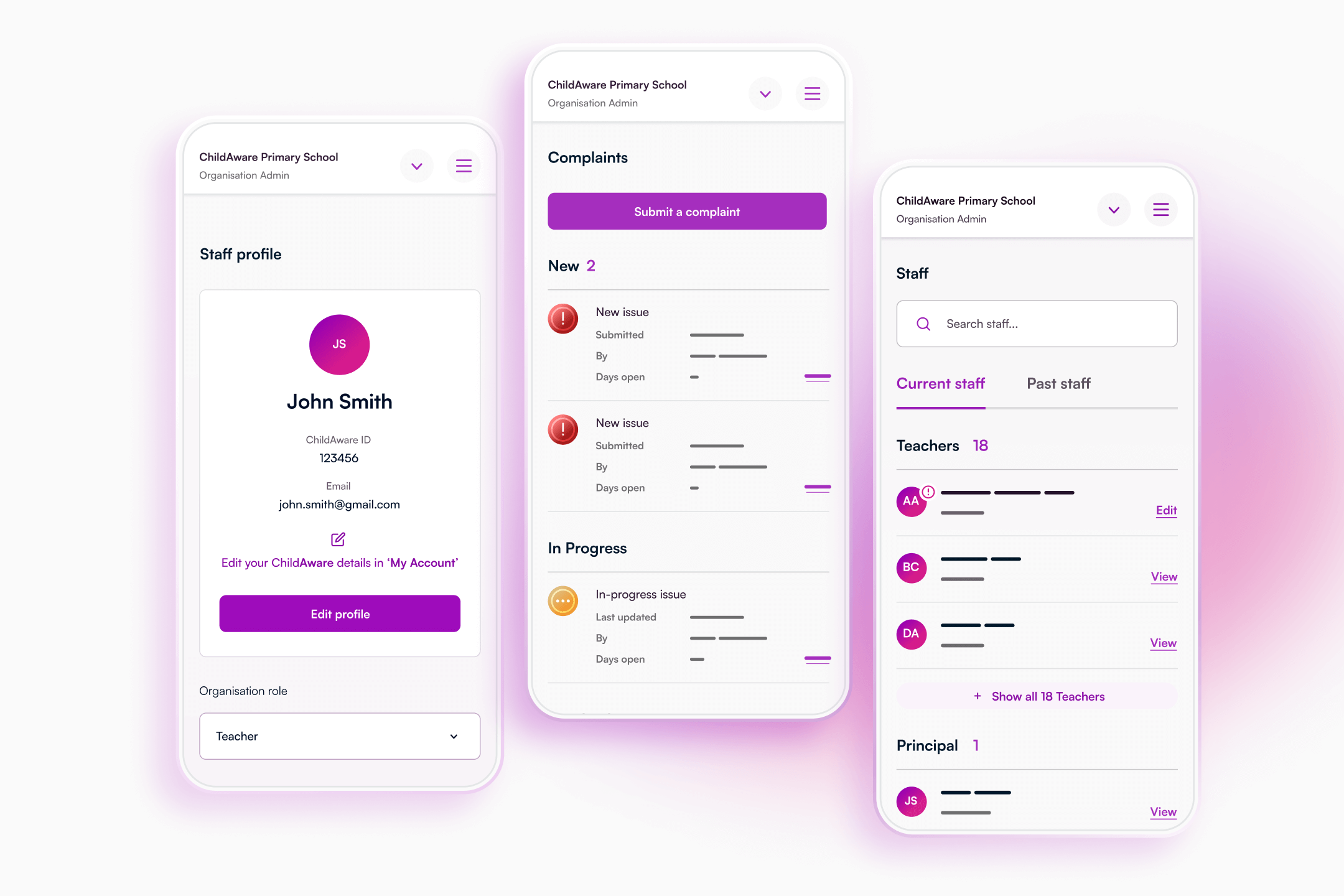 Various interfaces – details removed at request of client
